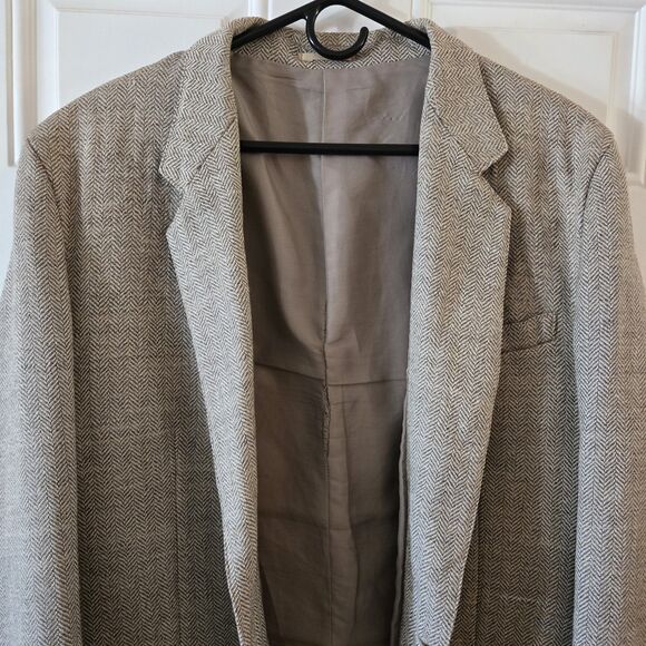 Craftcentre Cymru Men’s Blazer Jacket 46L Pure New Wool Herringbone Tweed Sport - Picture 10 of 14